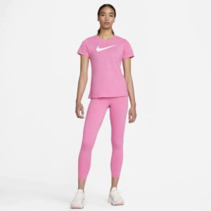 Nike Swoosh Γυναικείο Trainning Μπλουζάκι Dri-FIT Ροζ