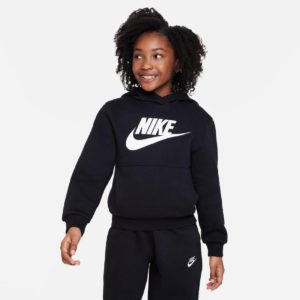 Nike Club Παιδικό Fleece Φούτερ με Κουκούλα Μαύρο