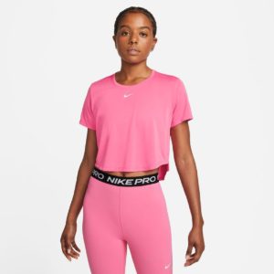Nike One Αθλητικό Γυναικείο Crop T-Shirt Ροζ