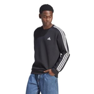 adidas Ανδρική Essential Μαύρη Μπλούζα-Φούτερ 3-Stripes