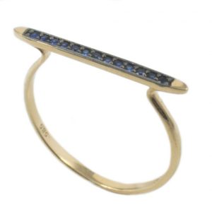 Δαχτυλίδι σε χρυσό Κ14 με μπάρα στην κεφαλή με φυσικά ζιρκόνια 9554.1
