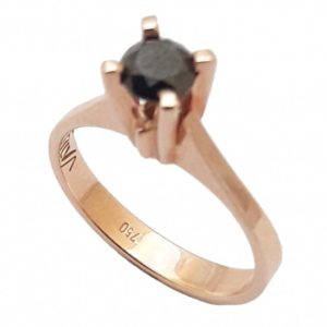 Δαχτυλίδι μονόπετρο σε ροζ χρυσό Κ18 F38053