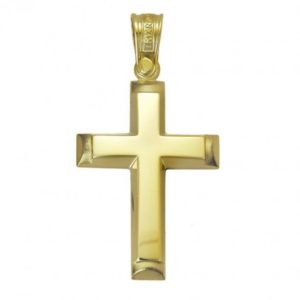 Σταυρός βαπτιστικός σε χρυσό Κ14 λουστραρισμένος 34543