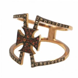 Δαχτυλίδι σε ροζ χρυσό Κ18 με τον Σταυρό της Μάλτας 42067
