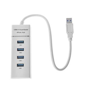 White USB 3.0 High Speed 4 Ports HUB Splitter Adapter