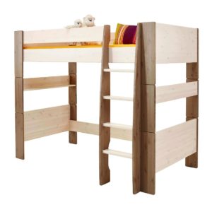 Υπερυψωμένο κρεβάτι High-Sleeper 4KIDS σε ξύλο πεύκου ( Whitewash Stone) 206Μx114Πx164Υ