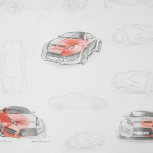 Ταπετσαρία Τοίχου Concept Car Red 53Μx1005Υ
