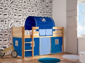 Παιδικό κρεβάτι υπερυψωμένο Dream σε φυσικό χρώμα 100Μx200Πx114Υ