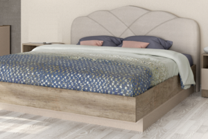 Κρεβάτι ξύλινο με δερμάτινη/ύφασμα KORONA 140x190 DIOMMI 45-113