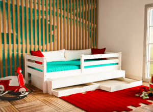 Καναπές Κρεβάτι terra οξιά Με Συρόμενο Κρεβάτι Και Αποθηκευτικό Χώρο σε λευκό χρώμα 100Μx210Πx80Υ