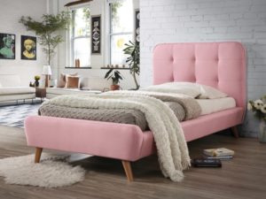 Επενδυμένο κρεβάτι Tiffany 90x200 με Ύφασμα χρώμα Ροζ DIOMMI TIFFANY90R