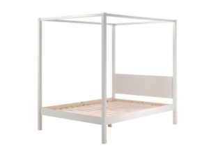 Κρεβάτι ξύλινο διπλό Pino Canopy Λευκό 207Μx147Πx190Υ