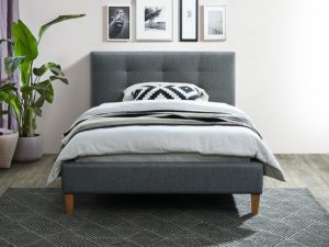 Επενδυμένο κρεβάτι Texas 120x200 με Ύφασμα χρώμα Γκρι DIOMMI TEXAS120SZ