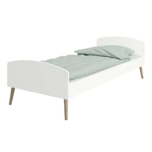 Μονό κρεβάτι Soft Line σε MDF Λάκα - Λευκό 194Μx96Πx68Υ