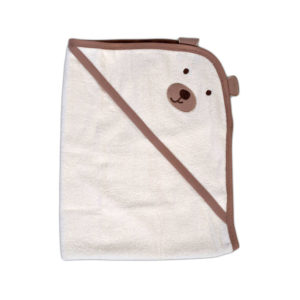 Βρεφική Πετσέτα Καπίτσα Μπάνιου 90 x 70 εκατοστά Hooded Towel Ballo Ecru Cangaroo 3800146266776