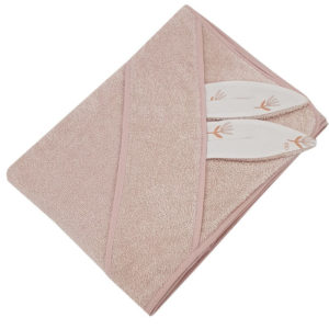 Βρεφική Πετσέτα Με Κουκούλα 100x100 cm Pink Rose Meadow Ekokids