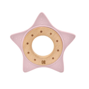 Μασητικό Οδοντοφυΐας 0m+ Από Ξύλο Και Σιλικόνη Star Pink Kikkaboo 31303020058