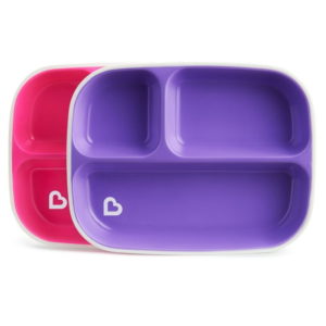 Σετ Πιάτα Με Διαχωριστικά 6m+ 2 Τεμάχια Splash Devided Plates Purple-Pink Munchkin 12448