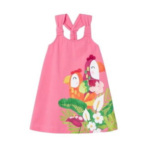 Mayoral Φόρεμα Απλικέ Χρώμα Ροζ Φούξια Κορίτσι 23-03944-031
