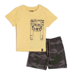AKO Σετ Κοντομάνικο Μπλουζάκι με Βερμούδα Χρώμα Κίτρινο 3356141-04