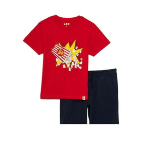 AKO Σετ Κοντομάνικο Μπλουζάκι με Βερμούδα Popcorn Χρώμα Κόκκινο Αγόρι 3356153-02