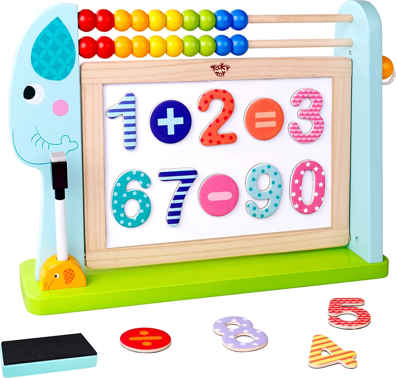 Ξύλινος Μαυροπίνακας Διπλής Όψεως με Αριθμητική Playing Boards Elephant TKF087 Tooky Toys
