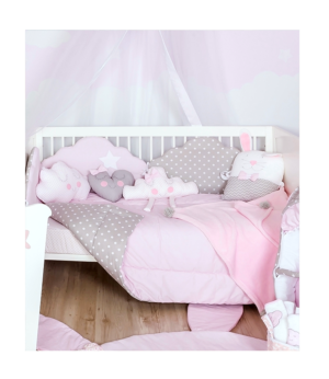 Σετ προίκας μωρού 3 τεμ. για το κρεβατάκι Baby Star Σύννεφο Ροζ 7709Ρ