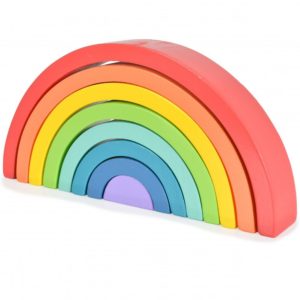 Tooky Toy Ξύλινο Παιχνίδι Στοίβαξης Ουράνιο Τόξο Rainbow Stacker TH313 6972633371601