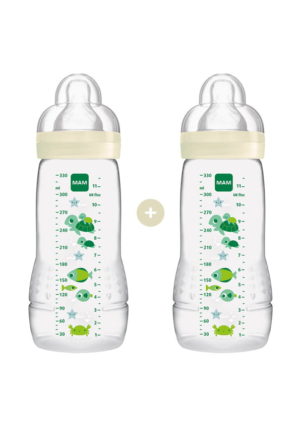 Mam Σετ 2 Μπιμπερό Easy Active™ Baby Bottle 330ml 4+ μηνών Green 365SU