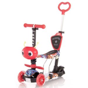 Πατίνι Lorelli Smart Plus Scooter με κάθισμα και χειρολαβή γονέα Graffiti Red 10390030002 (ΔΩΡΟ Φωτάκι Led)