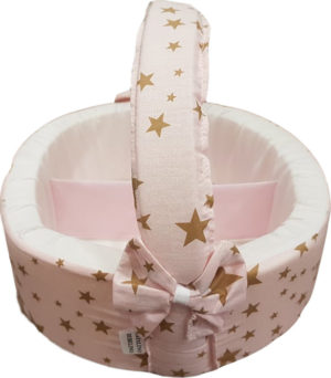 Καλαθάκι καλλυντικών μωρού Natalino Bebelino ροζ καφέ με αστέρια Pink Gold 108