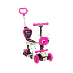 Πατίνι Lorelli Smart Plus Scooter με κάθισμα και χειρολαβή γονέα Pink Butterfly (ΔΩΡΟ Φωτάκι Led)