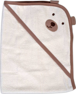 Βρεφική Πετσέτα Κάπα Μπάνιου 90x70cm Hooded Towel Ballo Ecru Cangaroo 3800146266776