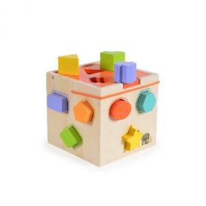 Moni Ξύλινος Εκπαιδευτικός Κύβος 015 Shape Sorting Wooden Cube 380014622246