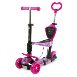 Πατίνι Lorelli Draxter Plus Scooter με κάθισμα και χειρολαβή γονέα Pink Galaxy (ΔΩΡΟ Φωτάκι Led)