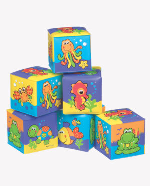 Playgro Αδιάβροχοι Κύβοι Μπάνιου Soft Cubes 0181170 (Σετ 6τμχ) 7,5cm 6+ Μηνών