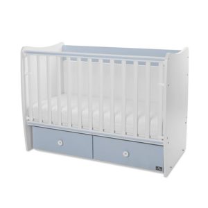 Βρεφικό κρεβάτι Lorelli Matrix μετατρεπόμενο White Baby Blue (ΔΩΡΟ Αδιάβροχο υπόστρωμα)