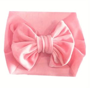 Βρεφική Κορδέλα μαλλιών Βελουτέ με Φιόγκο BonBon Velvet Bow Pink BO-5702