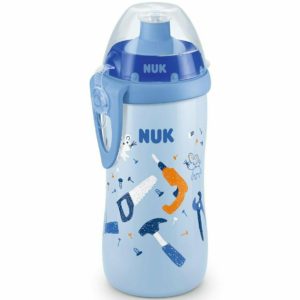 Nuk First Choice Junior Cup Εκπαιδευτικό Μπιμπερό 18m+ με καπάκι Push Pull Μπλε 300ml 10.255.408