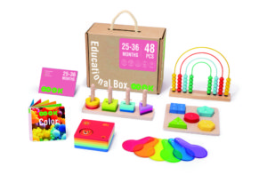 Tooky Toy Ξύλινο Σετ Εκμάθησης Μοντεσσόρι TK754 Montessori 48τμχ Educational Box 25-36 μηνών