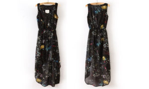 Galaxy Σιφόν Μαύρο Φόρεμα με σχέδιο Medium
