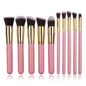 10 Πινέλα Μακιγιάζ Beautyware Ροζ/Χρυσό