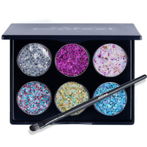Popfeel Παλέτα 6 Χρωμάτων Σκιές με Glitter & Πινέλο Εφαρμογής Σετ#6