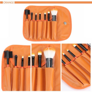 7 Πινέλα Μακιγιάζ με Θήκη σε διάφορα χρώματα Beautyware Πορτοκαλί