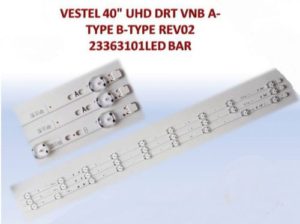 VESTEL 40 UHD DRT VNB A & B TYPE REV02 LED BAR SET 3PCS