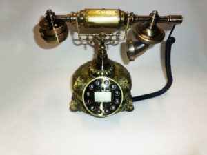 Σταθερό τηλέφωνο Retro - Τηλεφωνική συσκευή αντίκα με αναγνώριση κλήσης - Τηλεφωνική συσκευή αντίκα με αναγνώριση κλήσης (χρυσό τριαντάφυλλο)