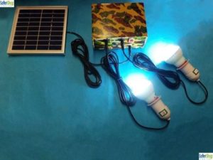 Πλήρες ηλιακό κιτ φωτισμού 6 Watt με 2 λάμπες led για αυτόνομο φωτισμό + θύρα USB για να φορτίζετε τις συσκευές σας