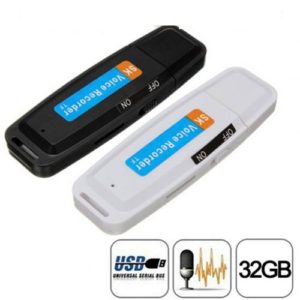 OEM Spy USB Stick Κοριός Καταγραφικό Συνομιλιών 32GB - U-Disk Digital Audio Voice Recorder USB Ultra Clear Recording Flash Drive Micro SD 32GB HQ (Recording time 1000 hours)