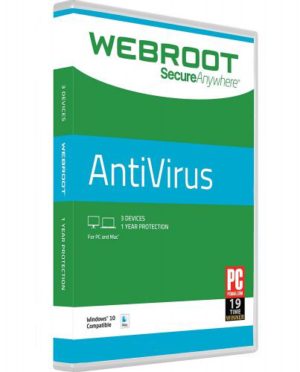 Webroot SecureAnywhere Internet Security Plus Antivirus για 3 Χρήστες / 1 Χρόνο License Only + 2 μήνες Δώρο - Συμβατότητα με όλες τις εκδόσεις Microsoft Windows & Apple macOS