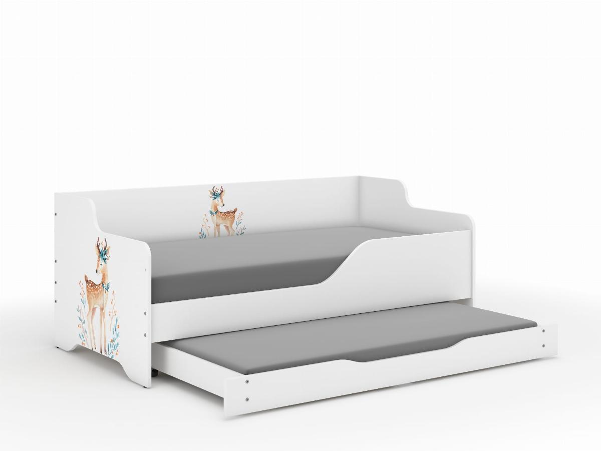 Παιδικός Καναπές Κρεβάτι Lilu 2 σε 1 160 x 80 cm με Συρτάρι & 2η θέση ύπνου 160 x 80 cm + Δώρο 2 Στρώματα - Deer
